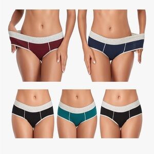 NWT Set of 5 Women's Colorful Cotton Hipster Panties Large